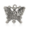 Antique Silver Plated Alloy Resin Butterfly Pendants PALLOY-J586-01AS-2