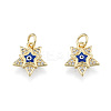 Brass Micro Pave Clear Cubic Zirconia Charms KK-N227-107A-2