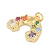 Brass Micro Pave Cubic Zirconia Pendants X-KK-U058-40G-2