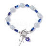 304 Stainless Steel & Lampwork Charm Bracelets BJEW-JB13111-1