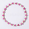 Beach Vacation Style Natuarl Rose Quartz & Dyed White Jade Beaded Stretch Bracelet Women RO9590-7-1