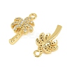 Brass Micro Pave Clear Cubic Zirconia Charms KK-P347-07G-2