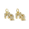 Real 18K Gold Plated Brass Micro Pave Clear Cubic Zirconia Charms KK-E068-VB411-6-2