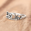 Hollow Out Oval with Flower Pattern Brass Finger Rings for Women FS-WG14675-01-3