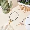 3Pcs 3 Styles Stainless Steel Cross Charms Bracelet Sets BJEW-DR00001-4