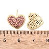 Heart Brass Micro Pave Cubic Zirconia Stud Earrings EJEW-H178-01G-01-5