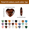 24Pcs 24 Styles Heart Mixed Gemstone & Porcelain Palm Stones G-SP0001-29-2