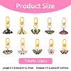 10Pcs 10 Styles Alloy Enamel Butterfly with Flower Pendant Decorations HJEW-YW00152-2