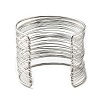 Non-Tarnish 304 Stainless Steel Multi Line Cuff Bangles BJEW-E079-01P-2