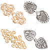4Pcs 4 Styles Alloy Interlocking Clasps FIND-GF0007-16-1