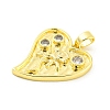 Brass Micro Pave Clear Cubic Zirconia Pendants KK-P263-09B-G-2
