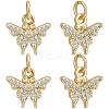 6Pcs Brass Micro Pave Cubic Zirconia Charms KK-BBC0016-80B-1