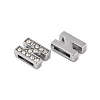 Alloy Initial Slide Charms with Grade A Rhinestones ALRI-R032-N-FF-3