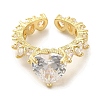 Brass Micro Pave Cubic Zirconia Rings for Women RJEW-E295-05G-02-2