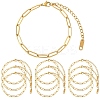 10Pcs 304 Stainless Steel Paperclip Chain Bracelets BJEW-YW00013-03-1