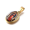 Religion Theme 304 Stainless Steel Pave Epoxy Pendants STAS-K256-29G-01-2