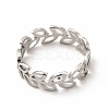Non-Tarnish 304 Stainless Steel Hollow Out Leafy Branch Finger Ring for Women RJEW-B027-06P-2