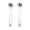 Halloween Skull 316 Surgical Stainless Steel Safety Pin Hoop Earrings for Women EJEW-Z050-29A-AS-1