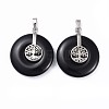 Natural Obsidian Pendants G-F640-E04-1