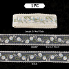 10Yards Polyester Flower Embroidery Elastic Lace Ribbon OCOR-NB0002-14B-2