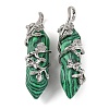 Synthetic Malachite Double Terminal Pointed Pendants G-C144-03P-09-1