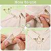 4Pcs Rhinestone Bee & Rectangle Hanging Chain Brooch JEWB-CA0001-69-4