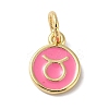 Real 18K Gold Plated Brass Enamel Charms KK-L216-001G-D04-1