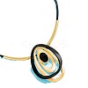 Oval Alloy & Resin Pendant Necklaces FS-WG6879B-01-5