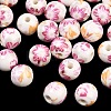 Floral Printed Porcelain Beads PORC-Q199-8mm-12-1