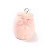 Flocking Resin Cute Pendants RESI-A040-02E-1
