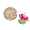 Glass Flowers Pendants PALLOY-MZ00630-4