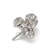 925 Sterling Silver Pave Clear Cubic Zirconia Flower Pendant Bails STER-P068-06P-2
