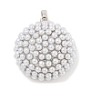 Rack Plating Brass & ABS Plastic Imitation Pearl Pendants KK-N255-03A-P-RS-1
