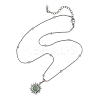 Natural Mixed Stone 304 Stainless Steel Sun Pendant Satellite Chain Necklaces NJEW-JN06501-4