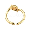 Brass Pave Cubic Zirconia Cuff Rings RJEW-U012-04G-05-3