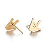 304 Stainless Steel Stud Earrings WG98C66-01-1
