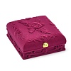 Rose Flower Pattern Velvet Jewelry Set Boxes VBOX-O003-04-2