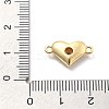 Rack Plating Brass Clear Cubic Zirconia Heart Connector Charms KK-Q017-24G-3