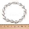 304 Stainless Steel Rhombus Link Chain Bracelets for Men Women BJEW-G766-03P-01-5
