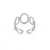 Non-Tarnish 304 Stainless Steel Open Oval Wrap Cuff Ring for Women RJEW-S405-187P-2
