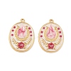 304 Stainless Steel Enamel Pendants STAS-C158-04G-01-1
