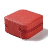 Square PU Leather Jewelry Zipper Storage Boxes CON-K002-04B-2