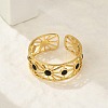 Hollow Out 304 Stainless Steel Enamel Cuff Rings for Women LS-RJEW-G338-11G-3