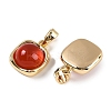 Natural Carnelian(Dyed & Heated) Square Charms KK-P283-46G-2