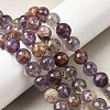 Natural Purple Phantom Quartz Purple Lodolite Quartz Round Beads Strands G-Z127-B01-10mm-1