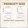 4Pcs 2 Styles 304 Stainless Steel Open Back Bezel Pendants STAS-LP0005-37-2
