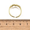 Brass Micro Pave Clear Cubic Zirconia Cuff Rings for Women RJEW-H247-28G-5