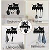 Black Wood & Iron Wall Mounted Hook Hangers DIY-WH0601-003-7