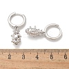 Brass Cubic Zirconia Hoop Earrings EJEW-Q015-01P-4