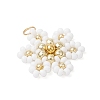Glass Seed Beaded Flower Pendants PALLOY-MZ00712-04-3